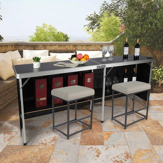 Portable Bar Table for Events  with Double Layer
