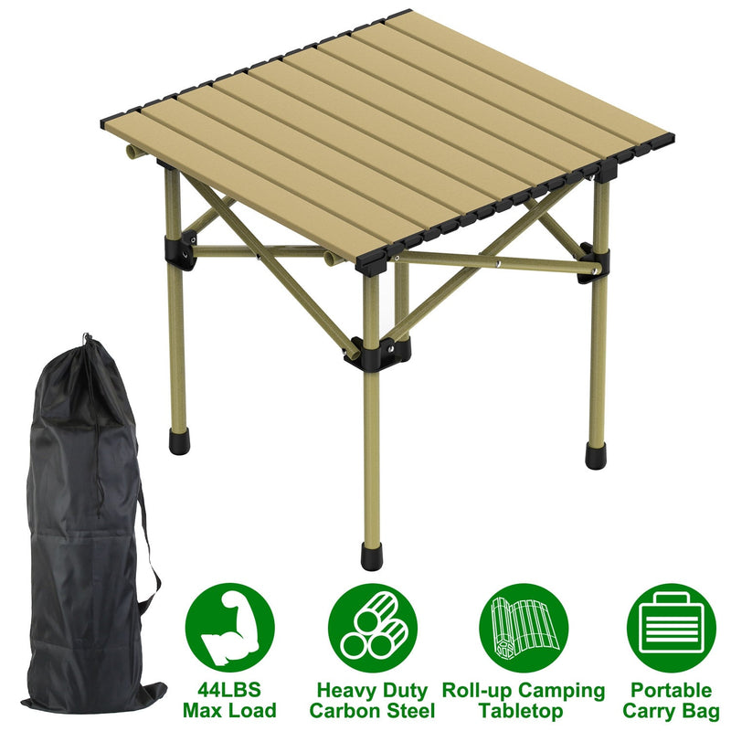 Load image into Gallery viewer, Folding Camping Table Portable Lightweight Carbon Steel Roll-up Picnic BBQ Desk with Carry Bag Heavy Duty for Outdoor Beach Backyard Party Patio Campi
