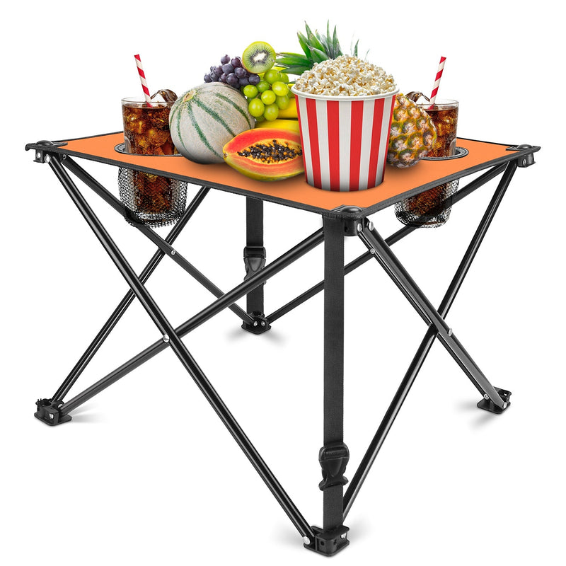 Load image into Gallery viewer, 2Pcs Foldable Camping Table Portable Picnic Table Lightweight Travel Desk with 2 Cup Holders/Table Carrying Bag
