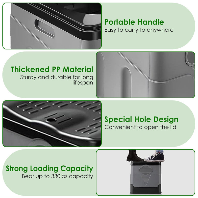 Load image into Gallery viewer, Portable Toilet for Car Camping Boating Hiking Outdoor Travel Potty with Carry Bag Foldable Emergency Toilet with Lid Trash Bags

