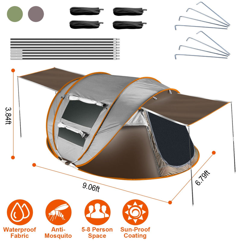 Load image into Gallery viewer, 3-4 Person Pop Up Tent Automatic Setup Camping Tent Waterproof Instant Setup Tent with 2 Mosquito Net Windows Carrying Bag for Hiking Climbing Adventu
