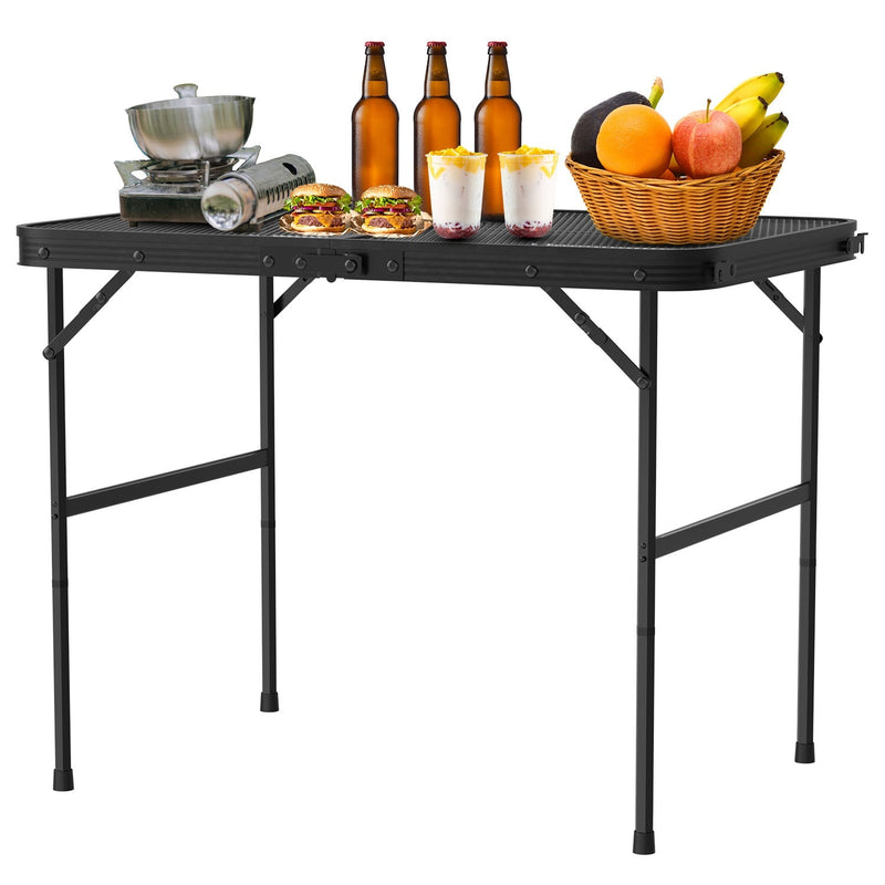 Load image into Gallery viewer, 35.62x23.42x25.9in Foldable Camping Table Collapsible Picnic Aluminum Alloy Grill Stand 88LBS Max Load Height Adjustable BBQ Table

