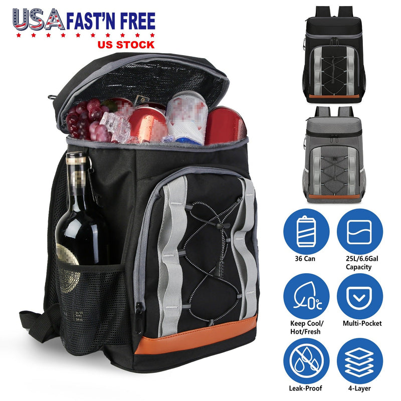 Load image into Gallery viewer, Cooler Backpack 36 Can Leakproof Insulated Cooler Backpack with 25L/6.6Gal for Picnic Camping Beach Hiking Fishing Travel
