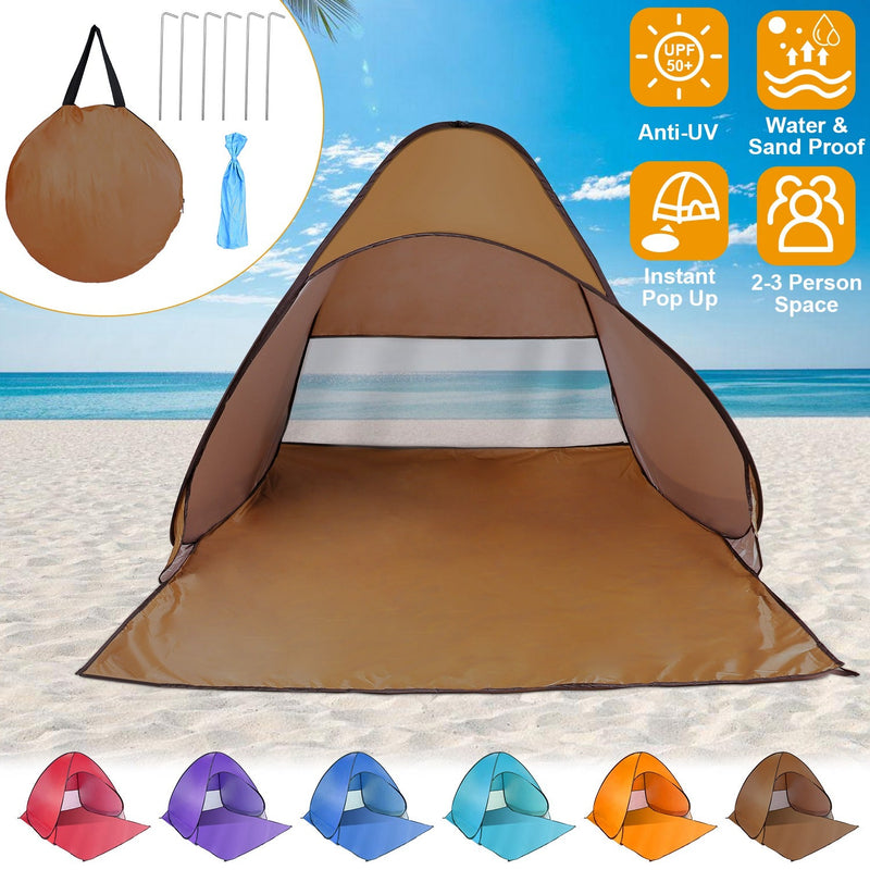 Load image into Gallery viewer, Pop Up Beach Tent Sun Shade Shelter Anti-UV Automatic Waterproof Tent Canopy for 2/3 Man w/ Net Window Storage Bag for Outdoor Beach Camping Fishing P
