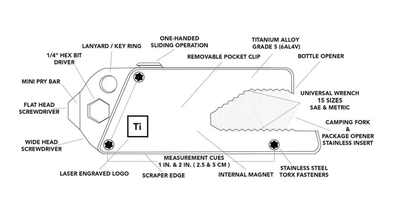 Load image into Gallery viewer, BIG IDEA DESIGN-  TPT Slide : Titanium Pocket Tool (Stonewashed)
