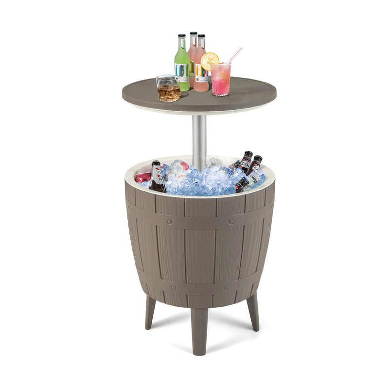 Load image into Gallery viewer, 10 Gallon Cooler Bar Table Outdoor Coffee Table Ice Bucket with Telescopic Tabletop for Beer and Wine
