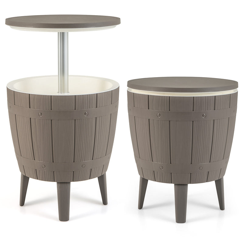 Load image into Gallery viewer, 10 Gallon Cooler Bar Table Outdoor Coffee Table Ice Bucket with Telescopic Tabletop for Beer and Wine
