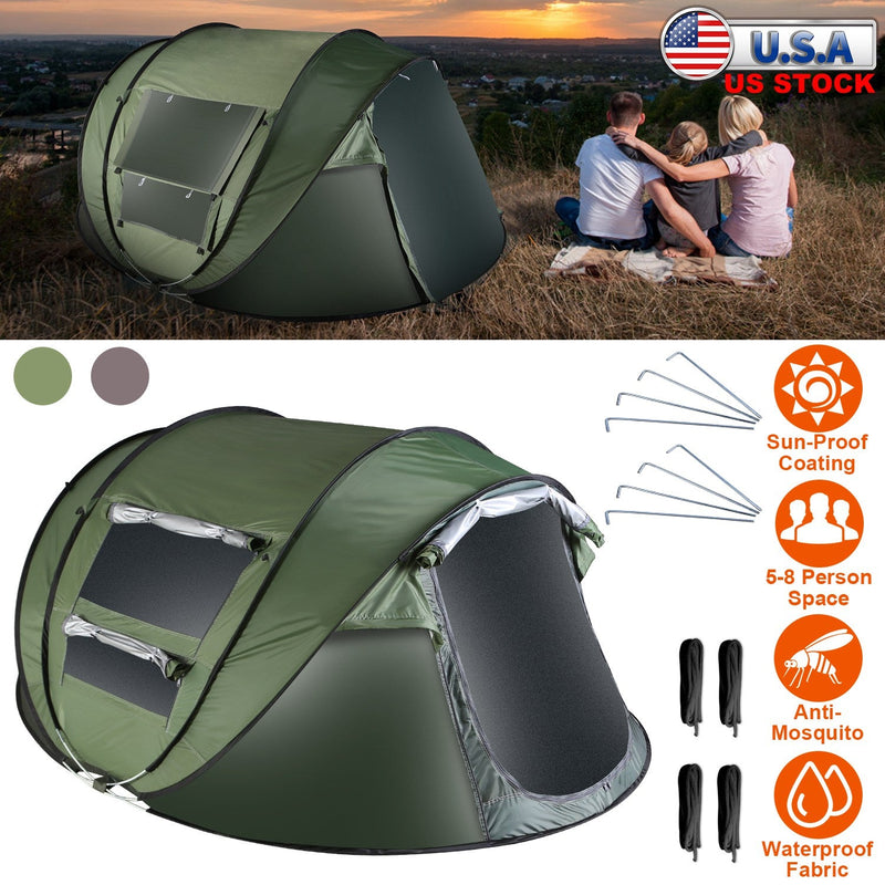 Load image into Gallery viewer, 3-4 Person Pop Up Tent Automatic Setup Camping Tent Waterproof Instant Setup Tent with 2 Mosquito Net Windows Carrying Bag for Hiking Climbing Adventu
