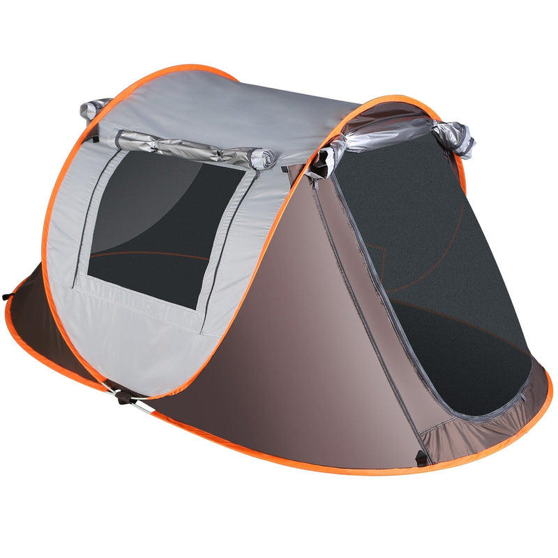 Load image into Gallery viewer, 3-4 Person Pop Up Tent Automatic Setup Camping Tent Waterproof Instant Setup Tent with 2 Mosquito Net Windows Carrying Bag for Hiking Climbing Adventu
