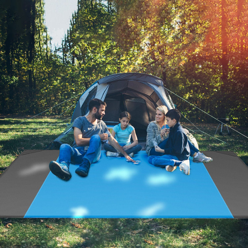 Load image into Gallery viewer, 108x96.46in Sand Proof Picnic Blanket Water Resistant Foldable Camping Beach Mat w/ 4 Anchors 1 Carry Bag For 4-6 People
