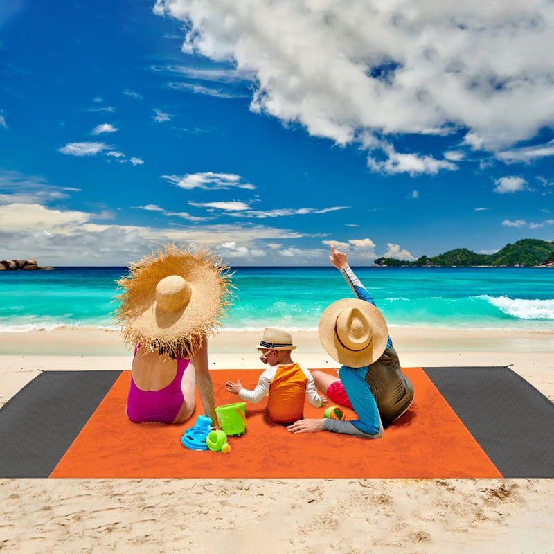 Load image into Gallery viewer, 108x96.46in Sand Proof Picnic Blanket Water Resistant Foldable Camping Beach Mat w/ 4 Anchors 1 Carry Bag For 4-6 People
