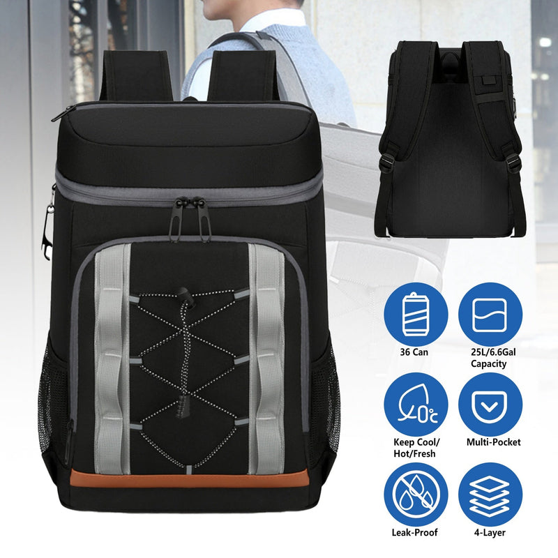 Load image into Gallery viewer, Cooler Backpack 36 Can Leakproof Insulated Cooler Backpack with 25L/6.6Gal for Picnic Camping Beach Hiking Fishing Travel
