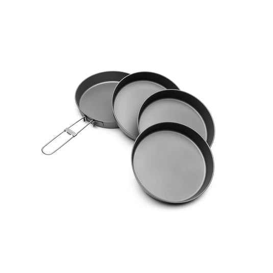 TOAKS Titanium D-165mm (6.5") Deep Pan Set 4 PCS | Ultralight Camping Cookware Set