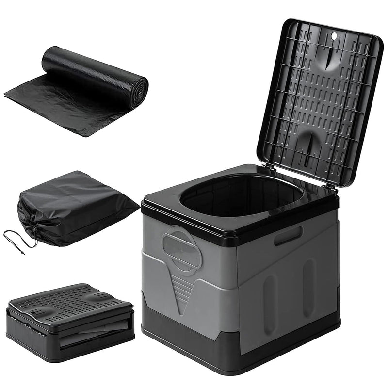 Load image into Gallery viewer, Portable Toilet for Car Camping Boating Hiking Outdoor Travel Potty with Carry Bag Foldable Emergency Toilet with Lid Trash Bags
