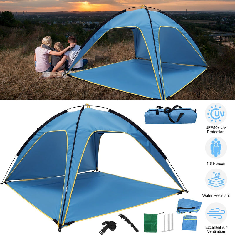 Load image into Gallery viewer, Beach Tent Outdoor Waterproof Tent Canopy for 4-6 Person with 3 Door Openings Carrying Bag UPF50+ Easy Setup for Beach Picnic Camping Hiking Adventure
