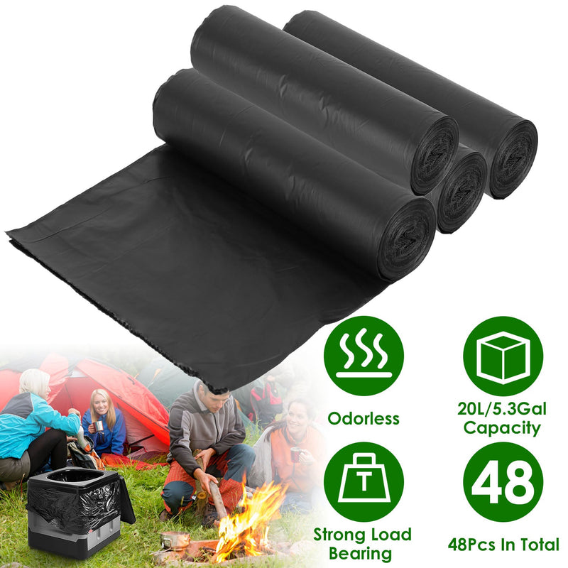 Load image into Gallery viewer, 4 Rolls Black Garbage Bags 5.3 Gallons Unscented Disposable Trash Bags Portable Leak Resistant Trash Can Liners for Bathroom Office Kitchen Bedroom Ca
