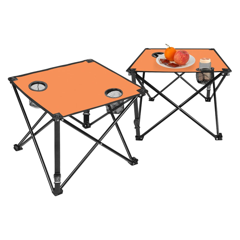 Load image into Gallery viewer, 2Pcs Foldable Camping Table Portable Picnic Table Lightweight Travel Desk with 2 Cup Holders/Table Carrying Bag
