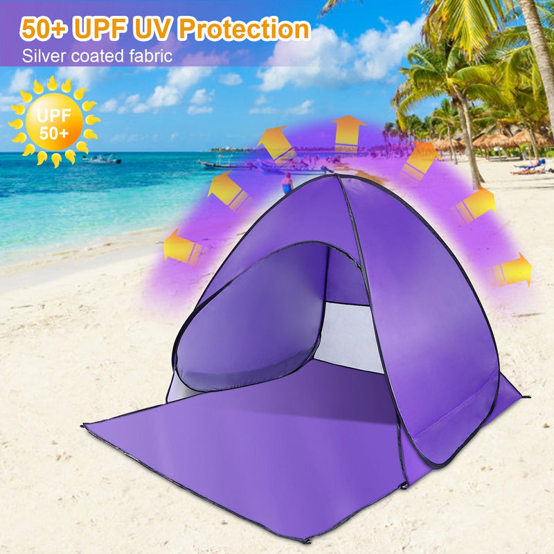 Load image into Gallery viewer, Pop Up Beach Tent Sun Shade Shelter Anti-UV Automatic Waterproof Tent Canopy for 2/3 Man w/ Net Window Storage Bag for Outdoor Beach Camping Fishing P

