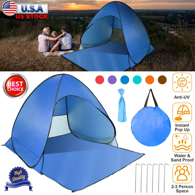 Load image into Gallery viewer, Pop Up Beach Tent Sun Shade Shelter Anti-UV Automatic Waterproof Tent Canopy for 2/3 Man w/ Net Window Storage Bag for Outdoor Beach Camping Fishing P
