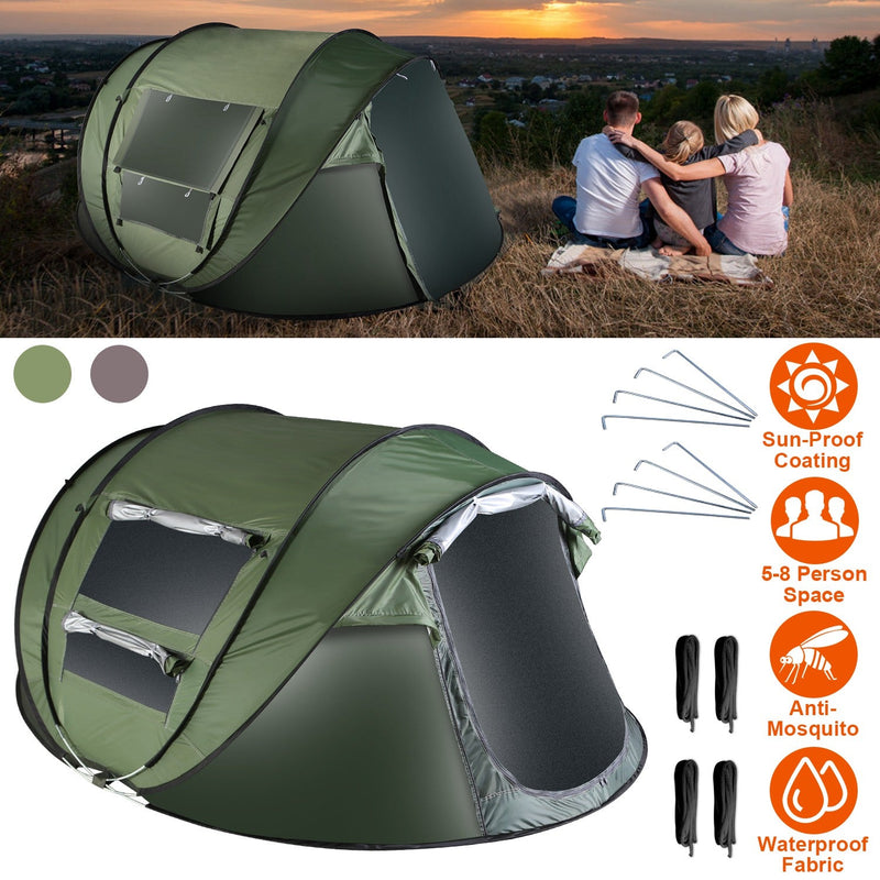 Load image into Gallery viewer, 3-4 Person Pop Up Tent Automatic Setup Camping Tent Waterproof Instant Setup Tent with 2 Mosquito Net Windows Carrying Bag for Hiking Climbing Adventu
