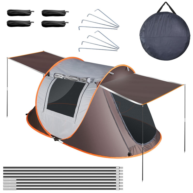 Load image into Gallery viewer, 3-4 Person Pop Up Tent Automatic Setup Camping Tent Waterproof Instant Setup Tent with 2 Mosquito Net Windows Carrying Bag for Hiking Climbing Adventu
