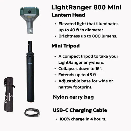 DEVOS LightRanger 800 Mini | Portable Rechargeable LED Camping Light Tower