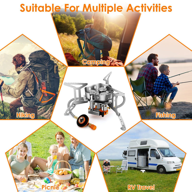 Load image into Gallery viewer, Portable 4000W Foldable Camping Stove with Ignition &amp; Carry Case
