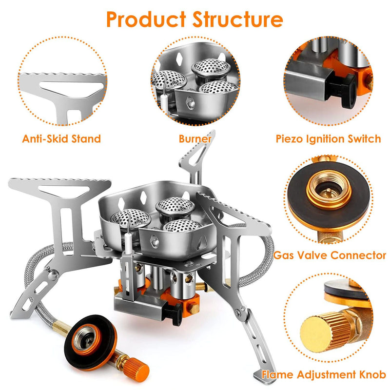Load image into Gallery viewer, Portable 4000W Foldable Camping Stove with Ignition &amp; Carry Case
