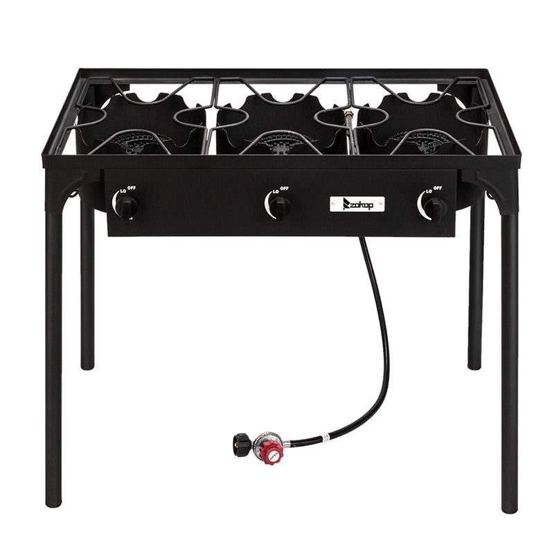 Load image into Gallery viewer, 225,000 BTU Outdoor Propane Camp Stove – 3 Burner Cooker

