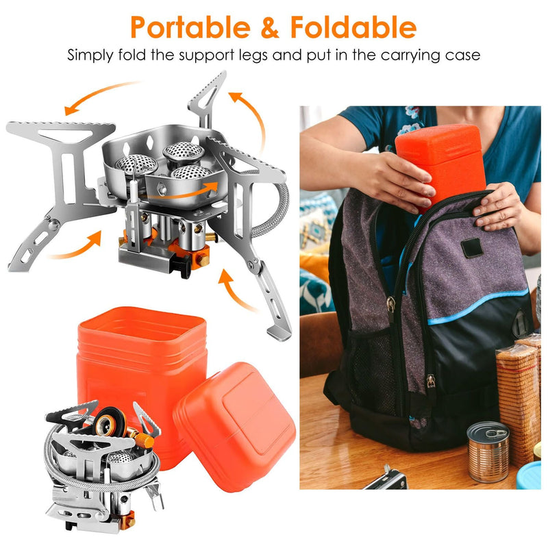 Load image into Gallery viewer, Portable 4000W Foldable Camping Stove with Ignition &amp; Carry Case
