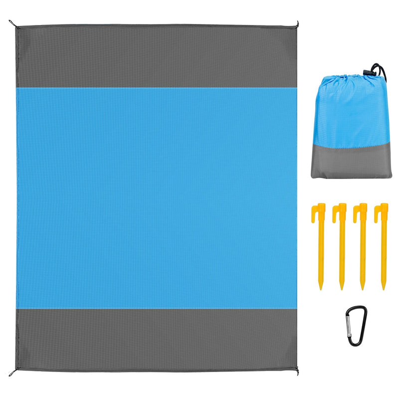 Load image into Gallery viewer, 108x96.46in Sand Proof Picnic Blanket Water Resistant Foldable Camping Beach Mat w/ 4 Anchors 1 Carry Bag For 4-6 People
