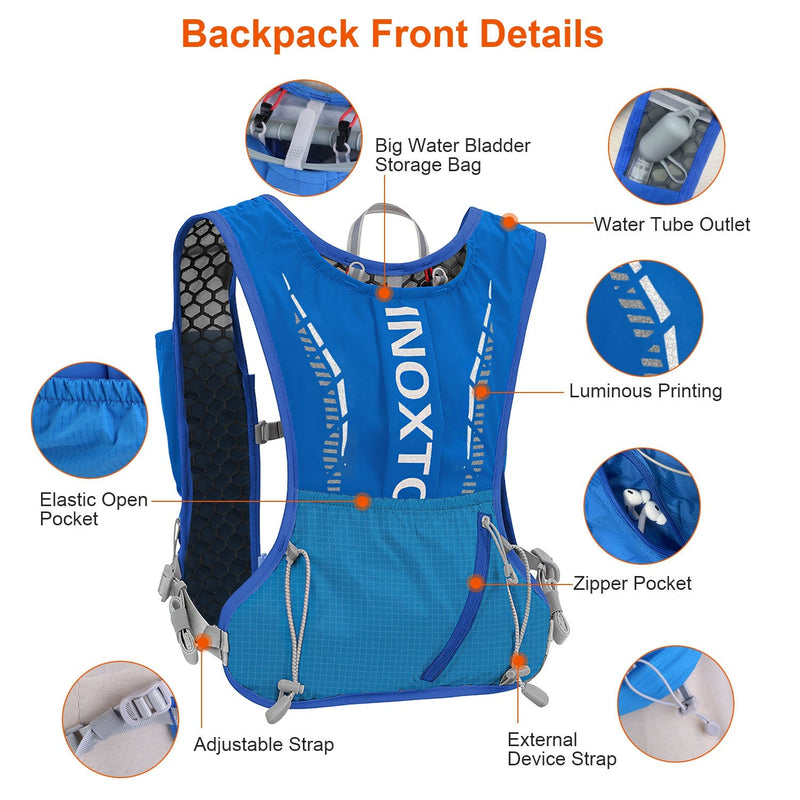 Load image into Gallery viewer, Sport Hydration Vest Running Backpack with 15oz 50oz Water Bladder Adjustable Strap Storage Bag for Trail Running Marathon Race Hiking
