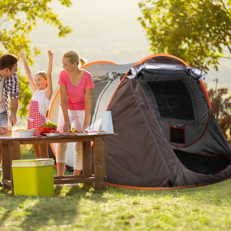 Load image into Gallery viewer, 3-4 Person Pop Up Tent Automatic Setup Camping Tent Waterproof Instant Setup Tent with 2 Mosquito Net Windows Carrying Bag for Hiking Climbing Adventu
