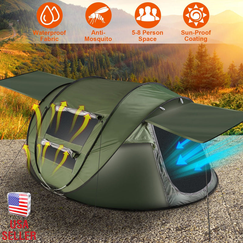 Load image into Gallery viewer, 3-4 Person Pop Up Tent Automatic Setup Camping Tent Waterproof Instant Setup Tent with 2 Mosquito Net Windows Carrying Bag for Hiking Climbing Adventu
