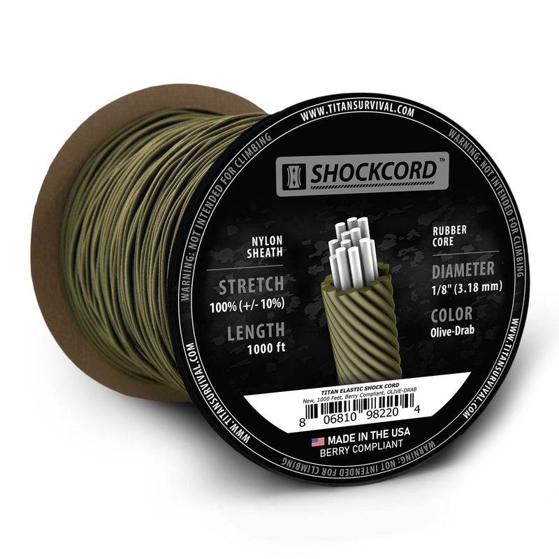 Load image into Gallery viewer, 1/8" Olive-Drab Shock Cord, 1000 FT SPOOL
