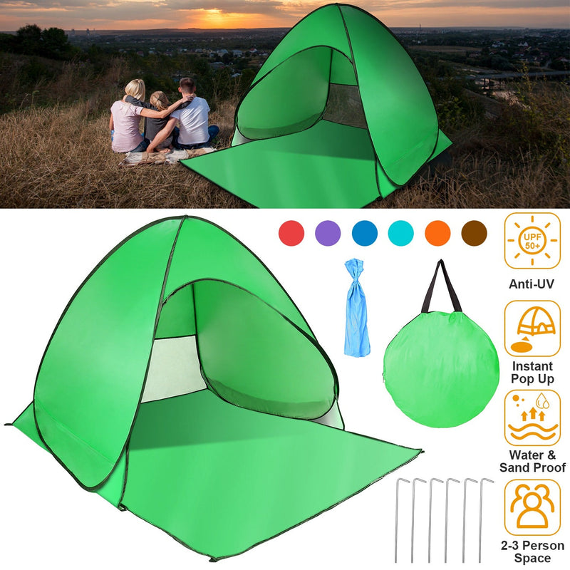 Load image into Gallery viewer, Pop Up Beach Tent Sun Shade Shelter Anti-UV Automatic Waterproof Tent Canopy for 2/3 Man w/ Net Window Storage Bag for Outdoor Beach Camping Fishing P
