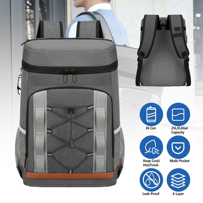 Load image into Gallery viewer, Cooler Backpack 36 Can Leakproof Insulated Cooler Backpack with 25L/6.6Gal for Picnic Camping Beach Hiking Fishing Travel
