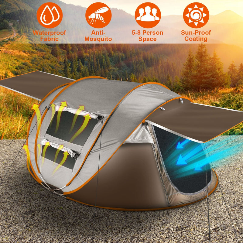 Load image into Gallery viewer, 3-4 Person Pop Up Tent Automatic Setup Camping Tent Waterproof Instant Setup Tent with 2 Mosquito Net Windows Carrying Bag for Hiking Climbing Adventu
