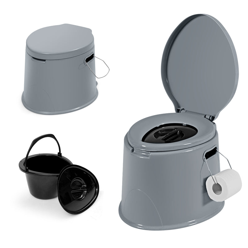 Load image into Gallery viewer, 5L Portable Travel Toilet with Paper Holder for Outdoor
