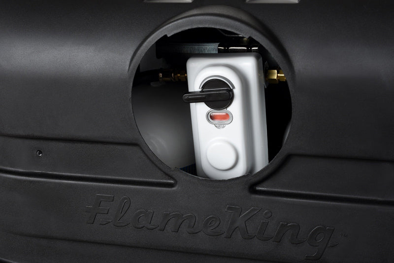 Load image into Gallery viewer, Flame King Dual 20LB LP Propane Tank Light Plastic Heavy Duty Cover RV Trailer Black
