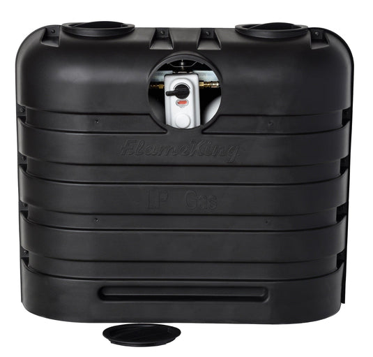 Flame King Dual 30LB LP Propane Tank Light Plastic Heavy Duty Cover RV Trailer Black