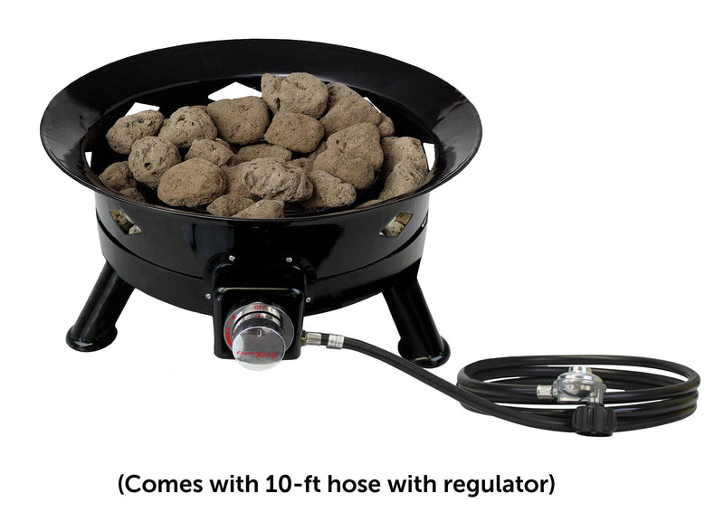 Load image into Gallery viewer, Flame King Outdoor Portable Propane Gas 24" Fire Pit Bowl with Self Igniter Cover Carry Straps
