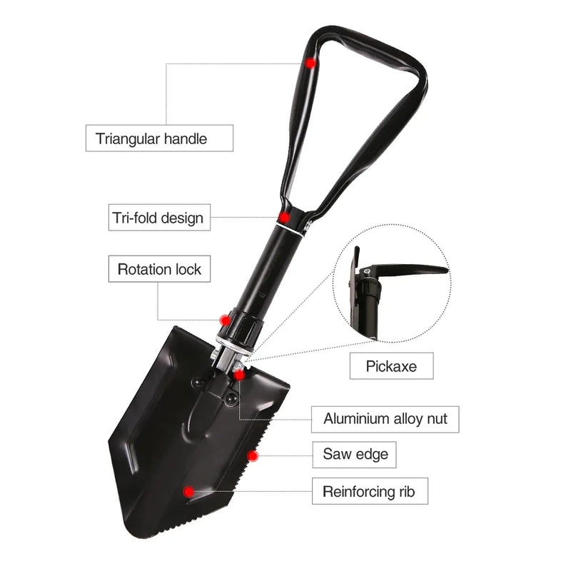 Load image into Gallery viewer, Military Folding Camping Shovel
