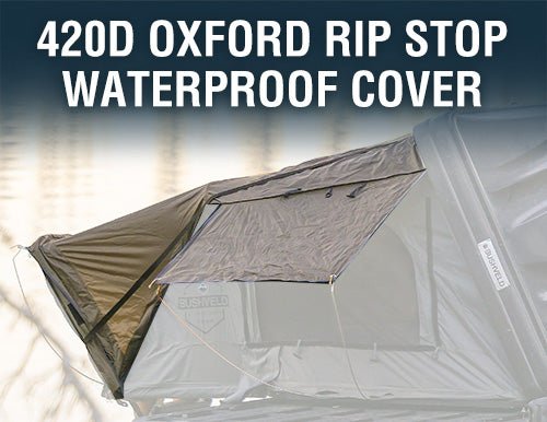 HD Bushveld II Cantilever Hard Shell Roof Top Tent Grey Body & Tan Rainfly