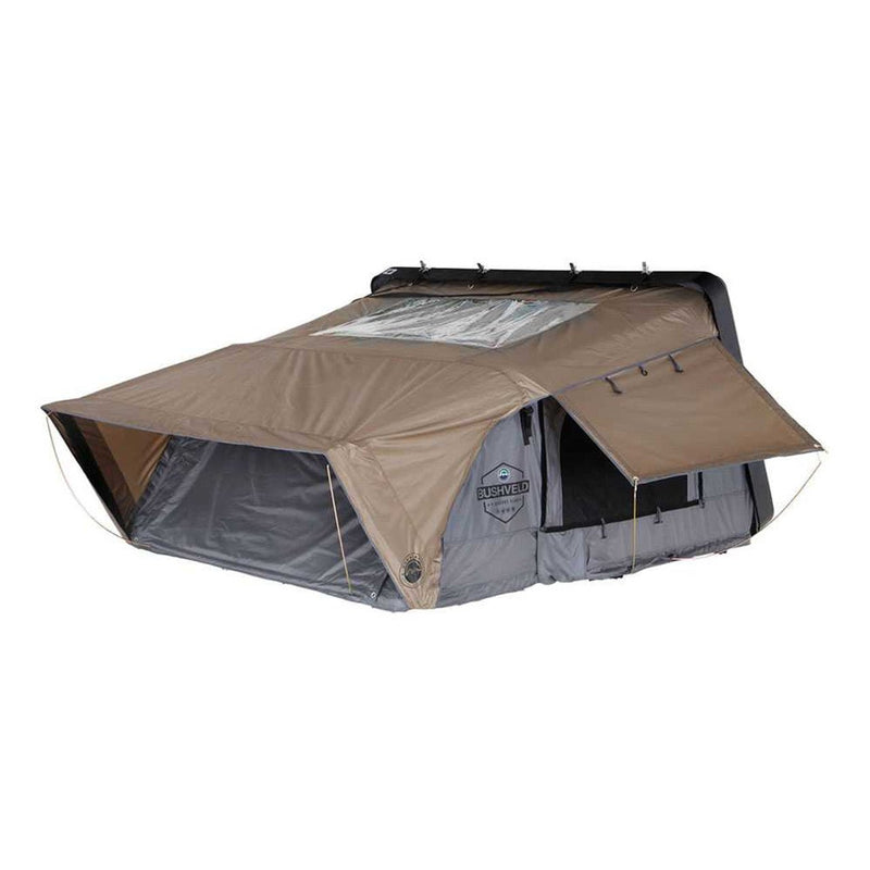 Load image into Gallery viewer, HD Bushveld II Cantilever Hard Shell Roof Top Tent Grey Body &amp; Tan Rainfly
