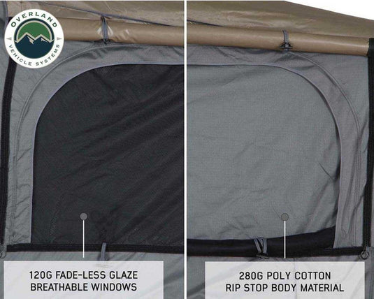 HD Bushveld II Cantilever Hard Shell Roof Top Tent Grey Body & Tan Rainfly