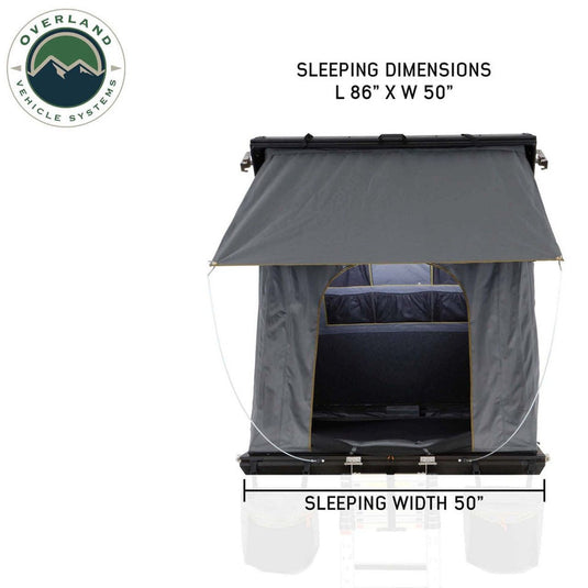 HD Mamba Clam Shell Aluminum Hard Shell Roof Top Tent, Grey Body & Green Trim