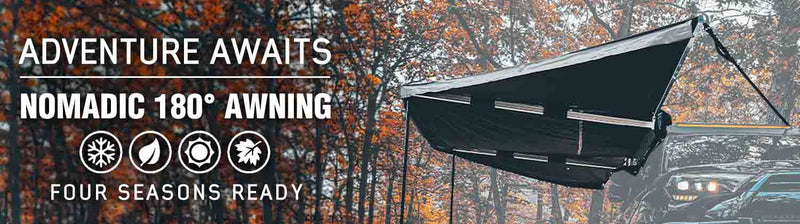 Load image into Gallery viewer, HD Nomadic 180 Degree Awning with Bracket Kit for Mid - High Roofline Vans
