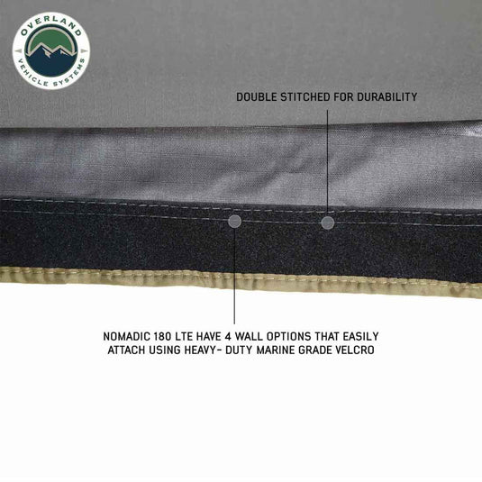 HD Nomadic 180 LTE Awning - Dark Grey with Black Travel Cover Universal