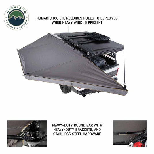 HD Nomadic 180 LTE Awning - Dark Grey with Black Travel Cover Universal